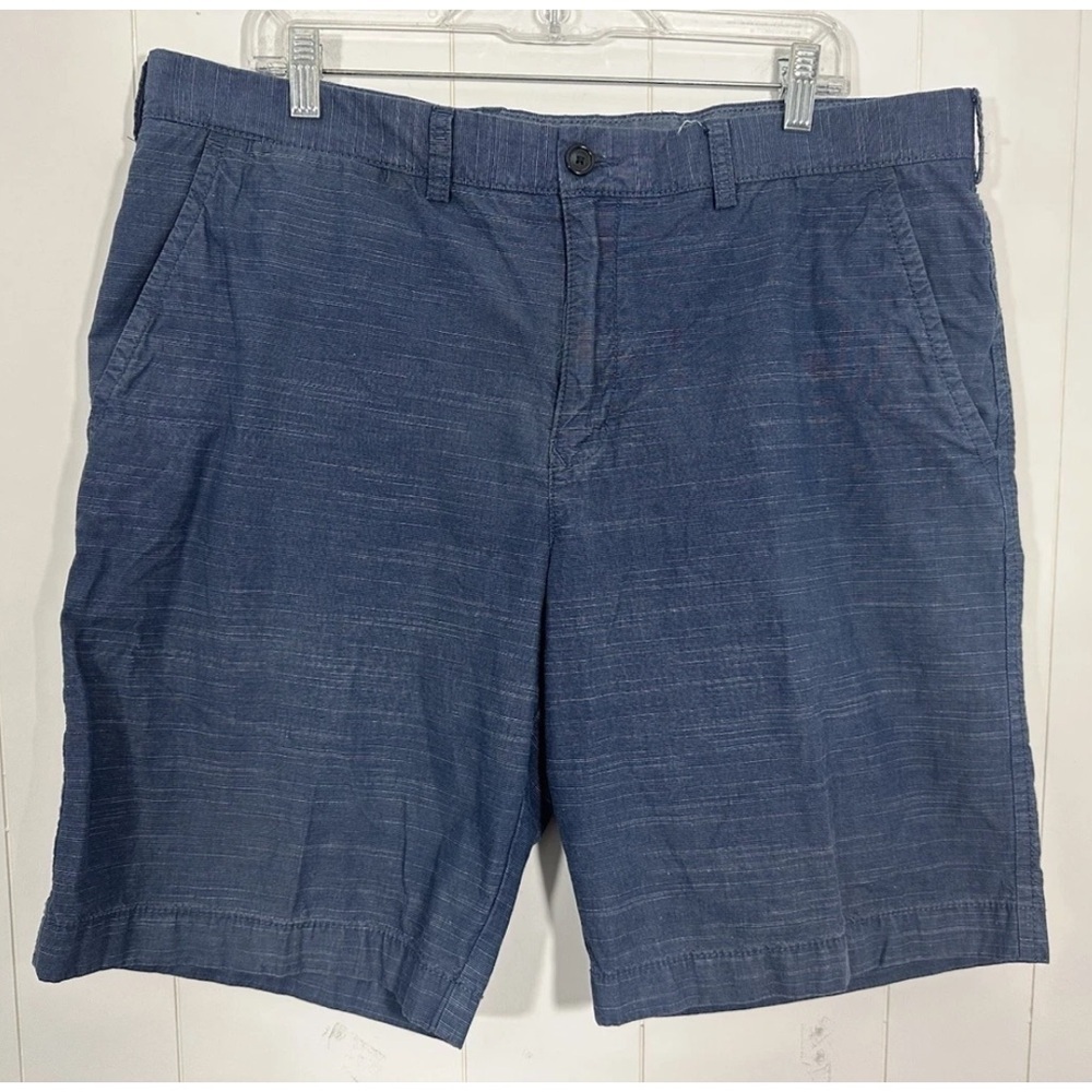 Tommy Hilfiger Men's Trouser Flat Front Size 38 Blue Striped Bermuda Shorts